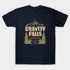 Мужская черная футболка с принтом Gravity Falls, принт термотрансферной бумагой без обрезки, хлопковая футболка