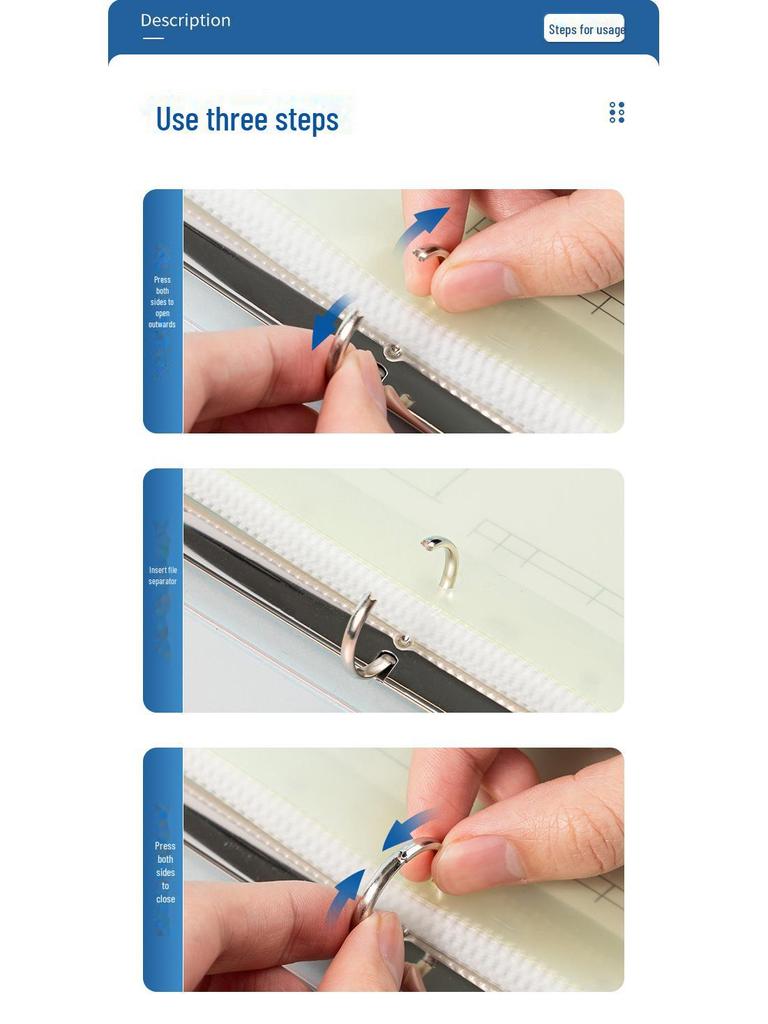 Папка-регистратор формата А4 с четырьмя отверстиями, бумагой для проверки пробивки отверстий и большим объемом для хранения.