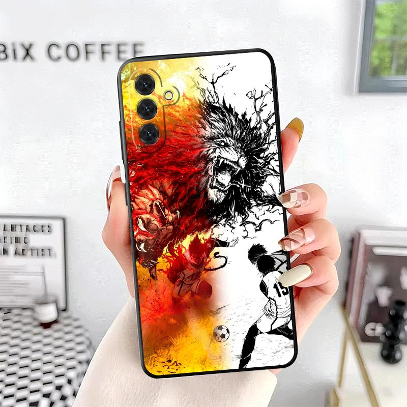 Blue L-Locks Football Anime Soft Phone Case for Samsung A17 A37 A57 A16 A26 A36 A56 A15 A25 A35 A55 A14 A24 A34 A54 A13 A23 A33