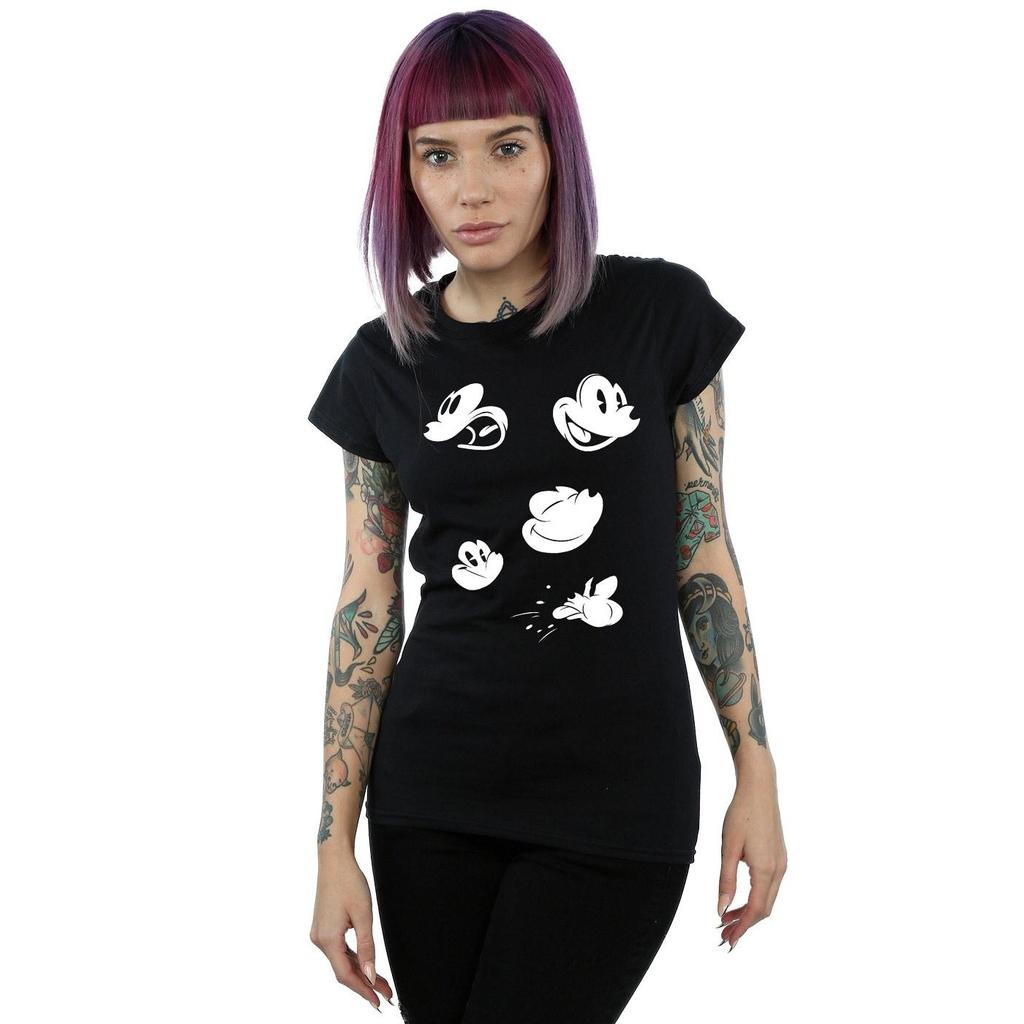 Disney Womens/Ladies Mickey Mouse Faces Cotton T-Shirt