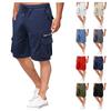 Мужские летние шорты для спецодежды, свободные повседневные брюки с пятью точками, мужские шорты для бега на молнии с несколькими карманами