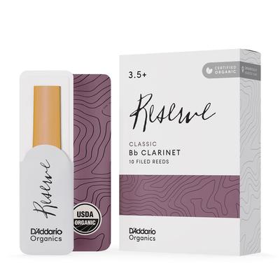 Трости WoodWinds для Bb USDA Organic RESERVE ODCR10355 D'Addario D'Addario Кларнет, Сертифицированные, [Жесткость 3.5+], 10 штук
