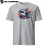 Unisex Short Sleeve T-Shirt: Colorful Orca Killer Whale Splash Design Tee