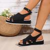 Fashion Large Size Rome Shoes for Women 2024 Women's Sandals Platform Casual Sandals Women Round Toe Ankle Buckle Strap Ladies Shoes