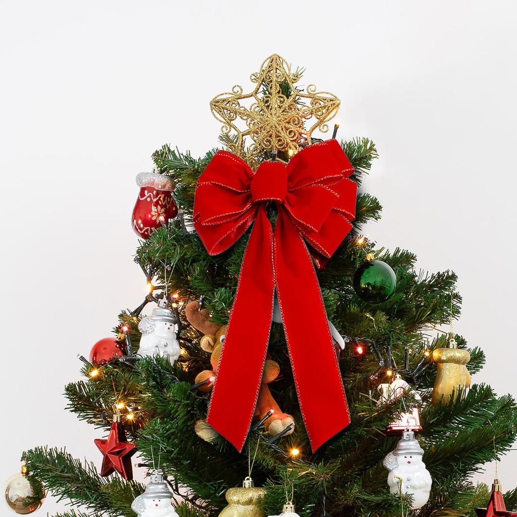 Верхушка для рождественской елки, бант, креативный декор входной двери, рождественское украшение для бара, магазина, фестиваль, венок ко Дню святого Валентина, гирлянда
