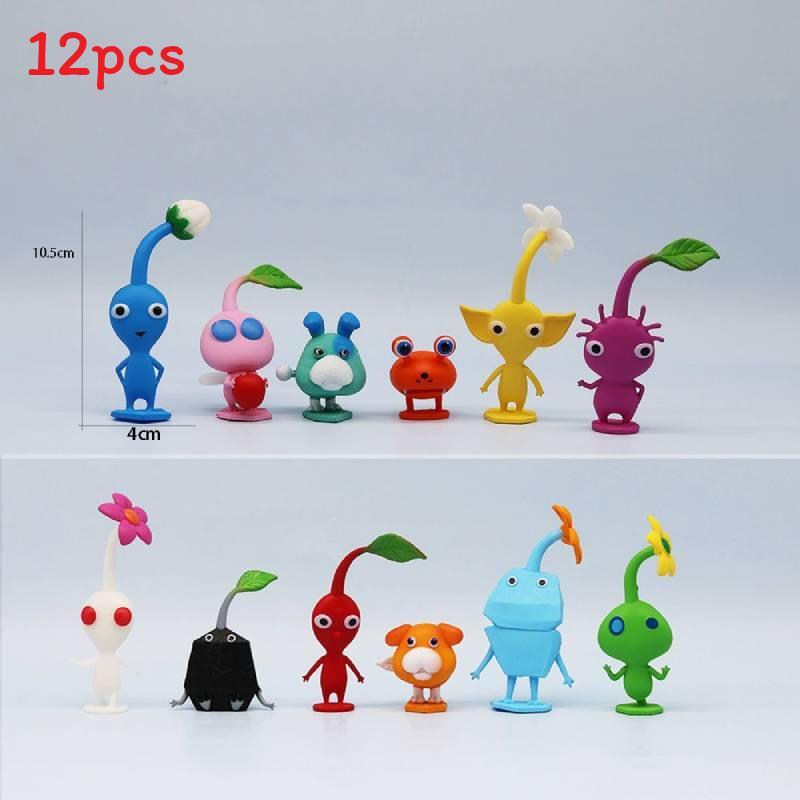 Набор коллекционных ПВХ фигурок Pikmin для фанатов игры с подставкой для демонстрации