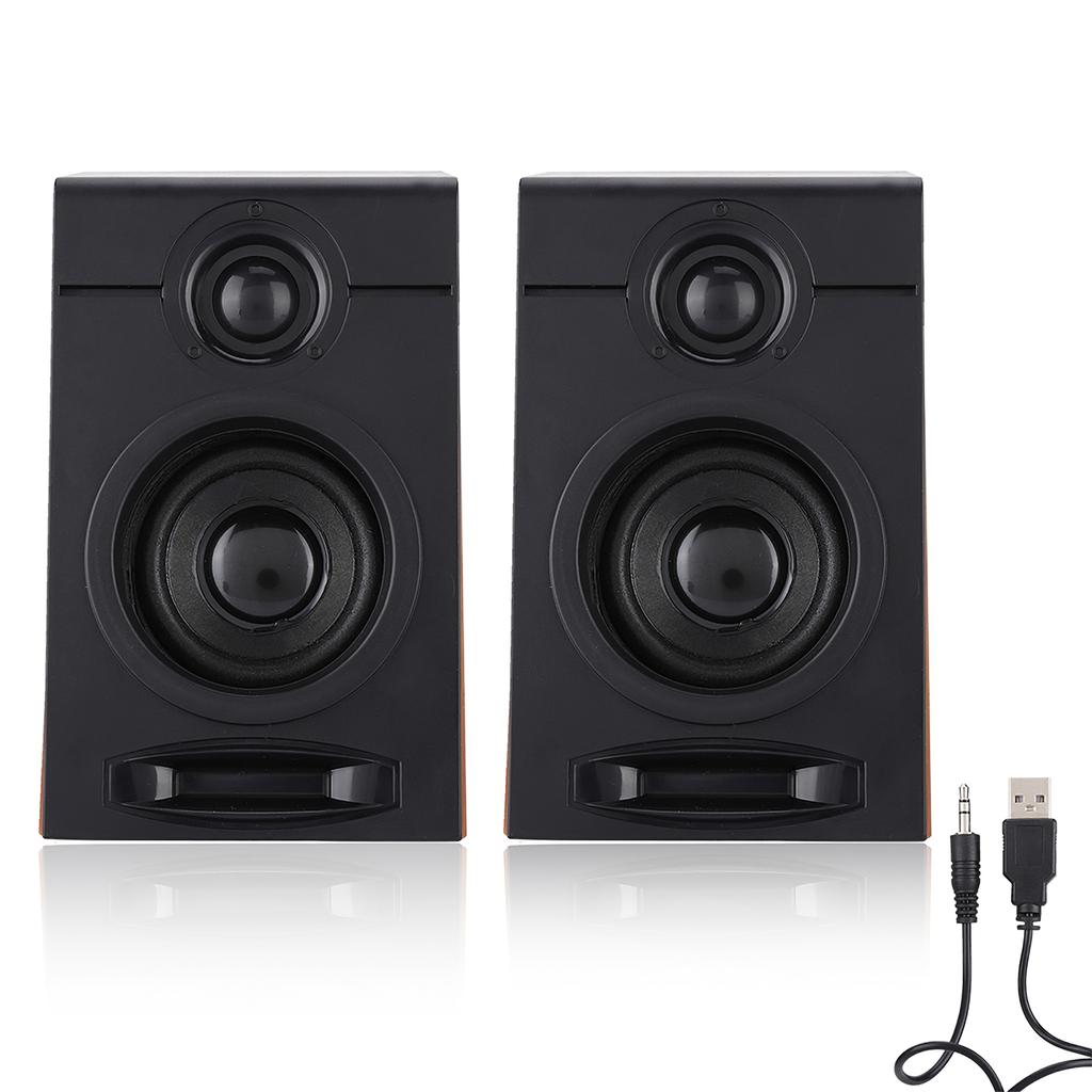 2 Pack Computer Bass Speaker USB Wired Multimedia Speakers PC Gaming Supply Sound Box for Household Studio Shop