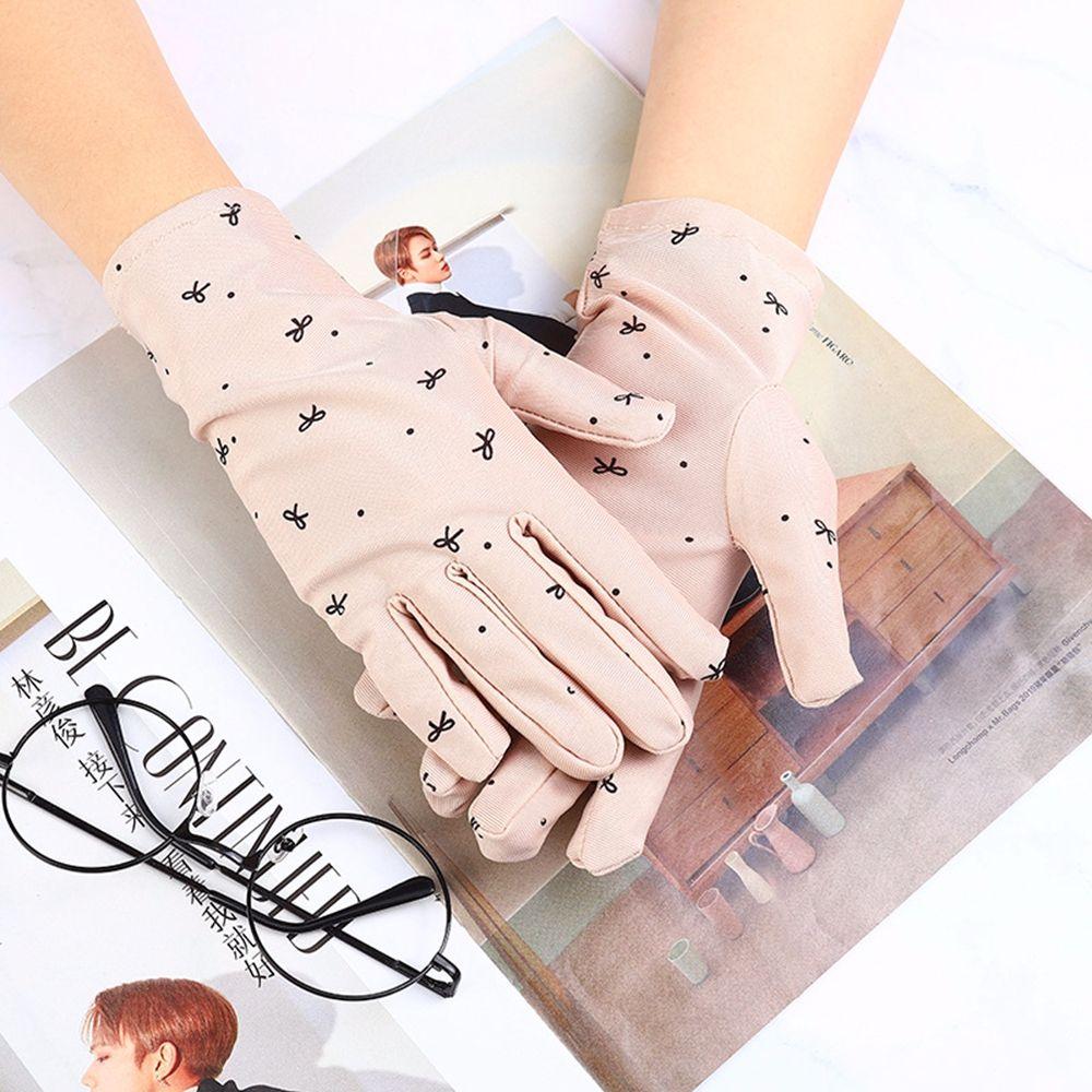 Women Spandex Wedding Outdoor Sports Gloves Driving Gloves Sun Protection Mittens Bow Pattern