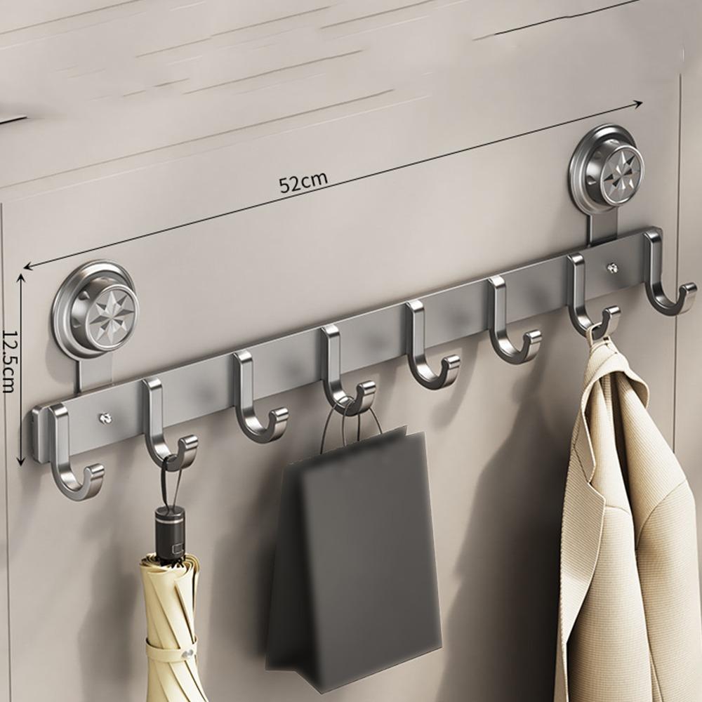 4/5/6/7/8 Hook Suction Cup Door Hook Waterproof Hanging Coat Holder Wall Clothes Hanger Clothes