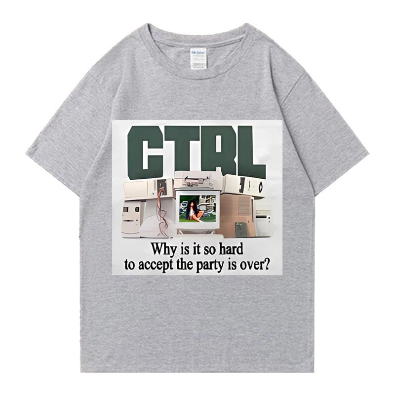 Rapper SZA Ctrl Why Is It So Hard To Accept The Party Is Over Graphic Print Tshirt Unisex WoUnisex Fashion Hip Hop Oversized Tshirt