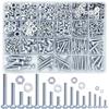 900g Bolt Set, Machine Screws, Stainless Steel Bolt Set, M3, M4, M5, M6, Cap Head Screws, Nuts, Repair Tool, Cross Recessed Bolts, Flat Head Bolts, Nu