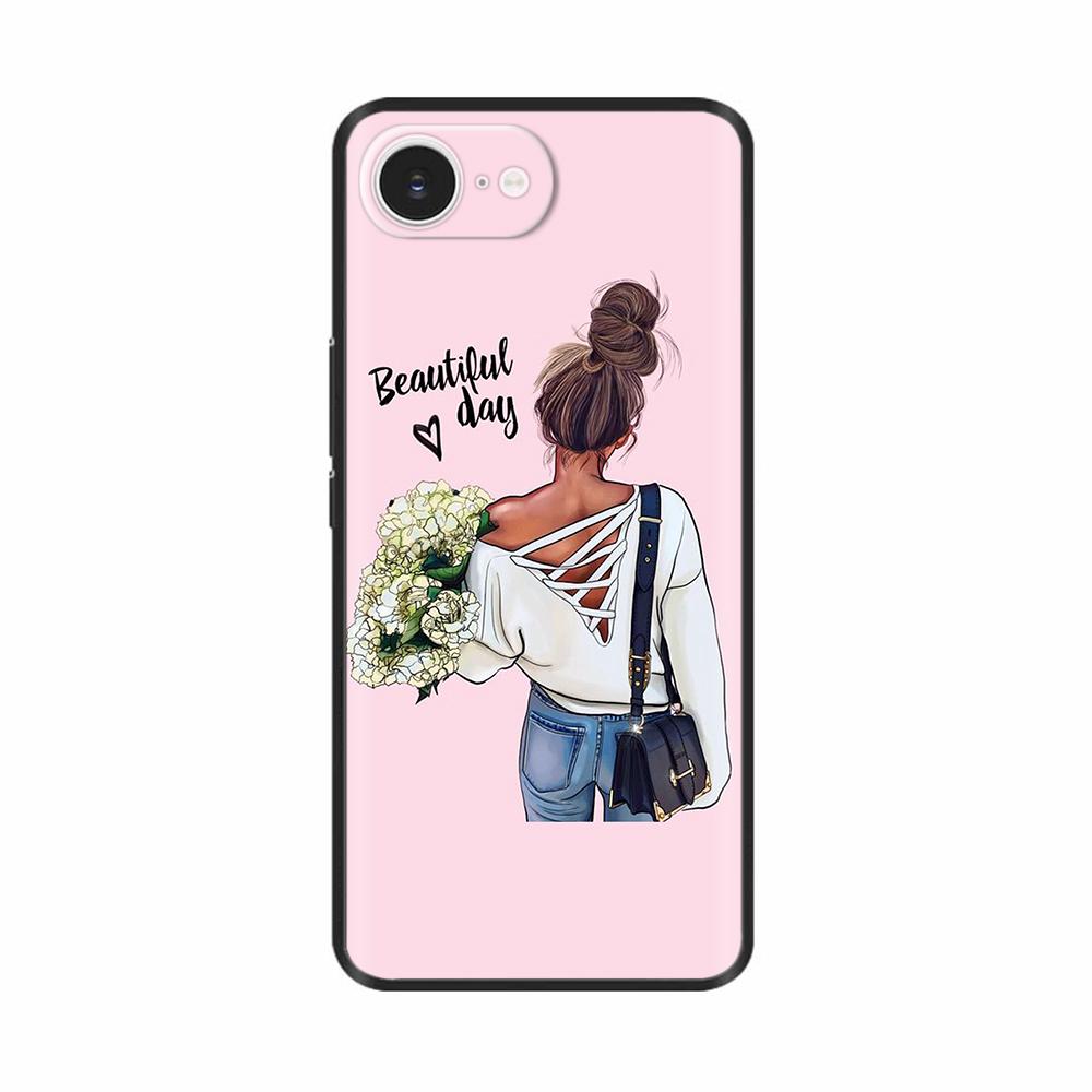 For iPhone 16e Case Black Silicone Painted Case For iPhone 16e Cover TPU Anti-drop Phone Protector Cover For iPhone 16 E Cases