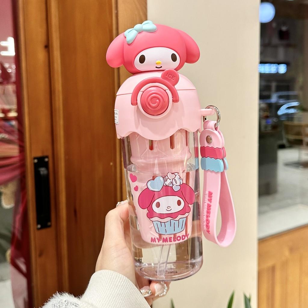 Пластиковый стакан Sanrio Kuromi с трубочкой и герметичной крышкой для детей и путешествий