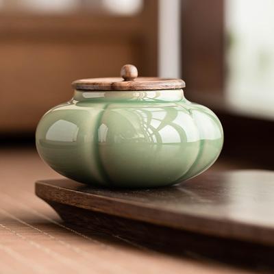 Керамическая банка для чая в форме тыквы BRCeramic Креативная герметичная керамическая банка общего назначения Домашняя кухня Хранение Пуэра Ти Гуань Инь Аксессуары для чайной церемонииEY
