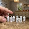 Miniature Kitchen Utensils Dollhouse Vintage Storage Jar with Mini Cutlery, Sugar Canister Knife Fork Accessories Spoon, 1:12 Scale Doll House