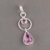Morganite Gemstone 925 Sterling Silver Jewelry Handmade Women Gift Pendant 1.80" PP-10-11