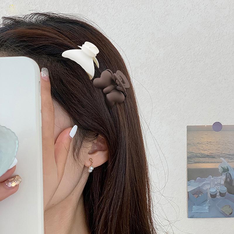 4,5 см матовый простой бант заколка для волос маленькая уличная женская зажимная акула заколка для волос праздничный праздничный аксессуар для волос для девушек подарок