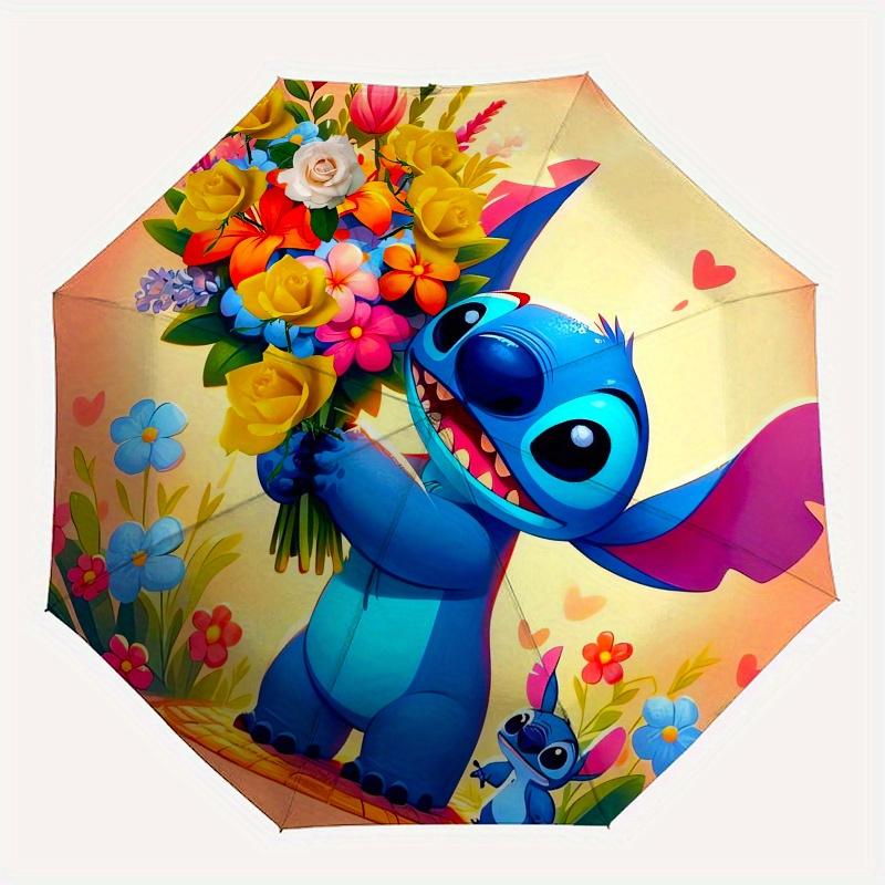 Складной зонт Stitch, тематика "Цветы", лучший выбор для подарка, 8 спиц, повседневный, прочный, легкий и портативный дорожный зонт,