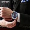 Fashion Sanda Luxury For Men Silicone Strap & Full Stainless Steel Military Waterproof Sport Chronograph Quartz Date Wrist Watch
