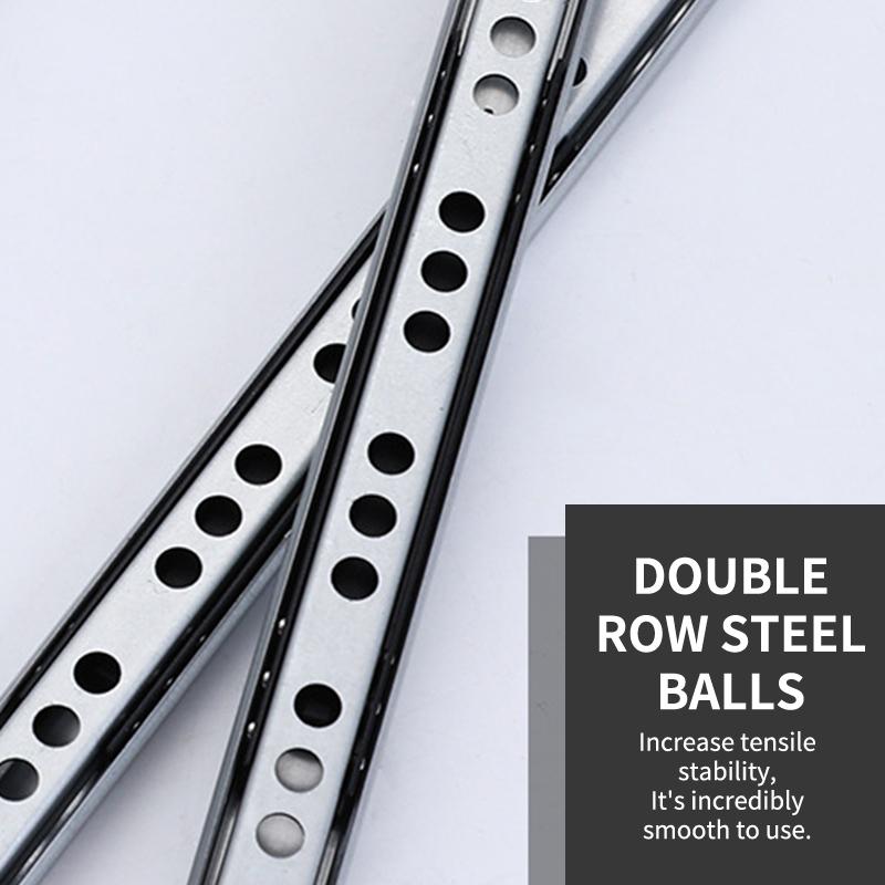 2Set Smooth Glide Bearing Drawer Slides 17Mm Wide Two Way Slide Drawer Glides 8"-17" Hardware Accessories Drawer Rail