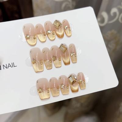 Чисто ручная работа Фототерапия Носимые ногтевые пластины Французские чемпионы Носимые ногтевые патчи Многоразовые ногтевые патчи