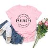 God Is My Refuge Psalms 91 Christian Shirt Christ Jesus Shirts Womens Tshirts Short Sleeve Religious Tshirt Jesus Love Tees