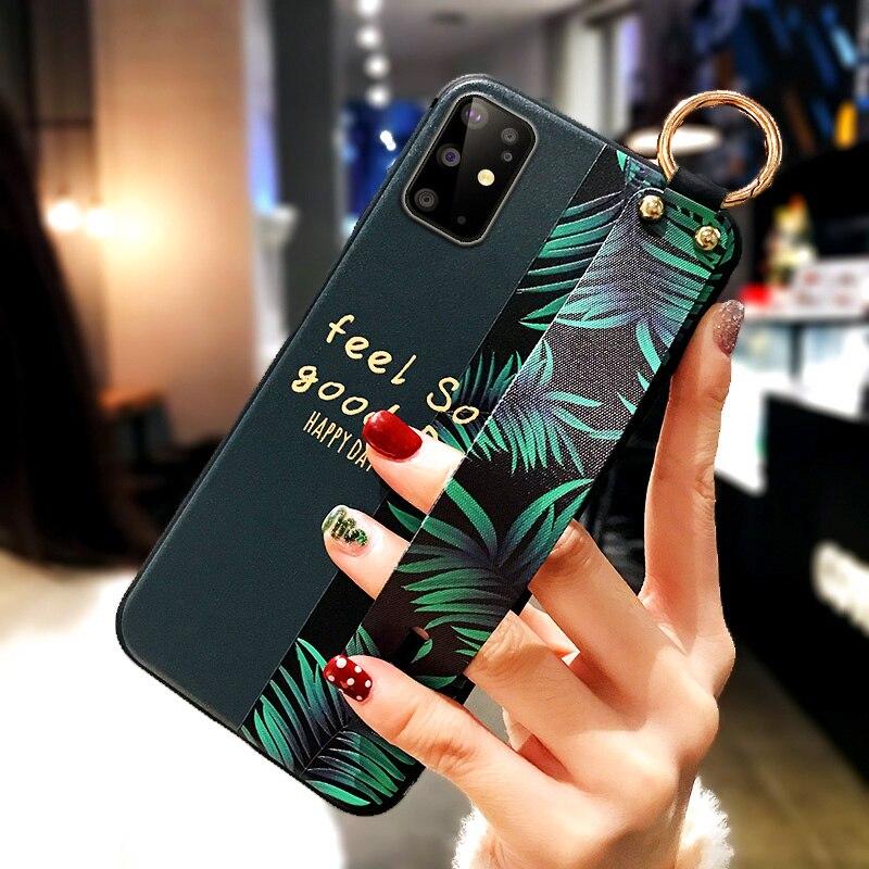 Case For Samsung Galaxy S8 S9 S10 S20 FE Plus A51 A10 A20 21s 30s A40 A50 A70 A71 Note 20 Plus Phone Holder Wrist Strap Case