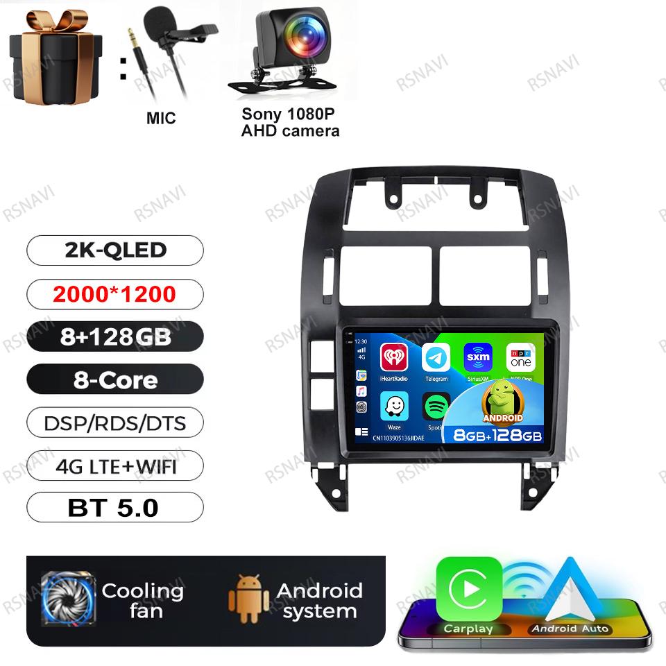 Car Radio Android 16 For Volkswagen VW Polo MK4 6Q 9N 9N3 2004-2009 4G LTE Stereo Multimedia Autoradio Wireless Carplay Auto BT