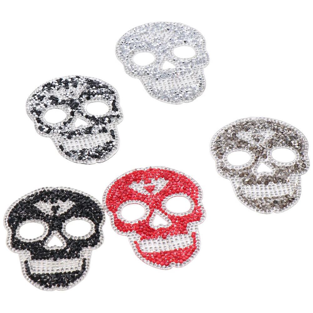 5PCS Rhinestone Glitter Sew On Patches 5Color Appliques Clothing Patch for Dress Pants