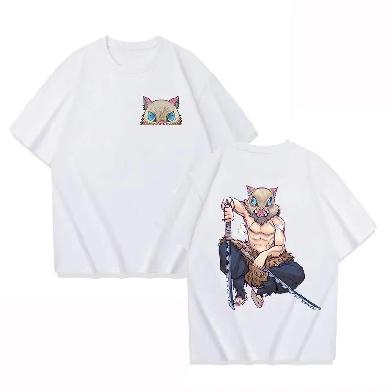 Hot Anime Hashibira Inosuke Cartoon Demon Slayer T Shirt Summer Fashion Casual Short Sleeve Round Neck Top Women Men Tee Hip Hop