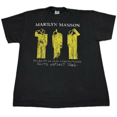 Винтажная футболка 1996 MARILYN MANSON You're Already Dead XL с одинарной строчкой РЕПРИНТ