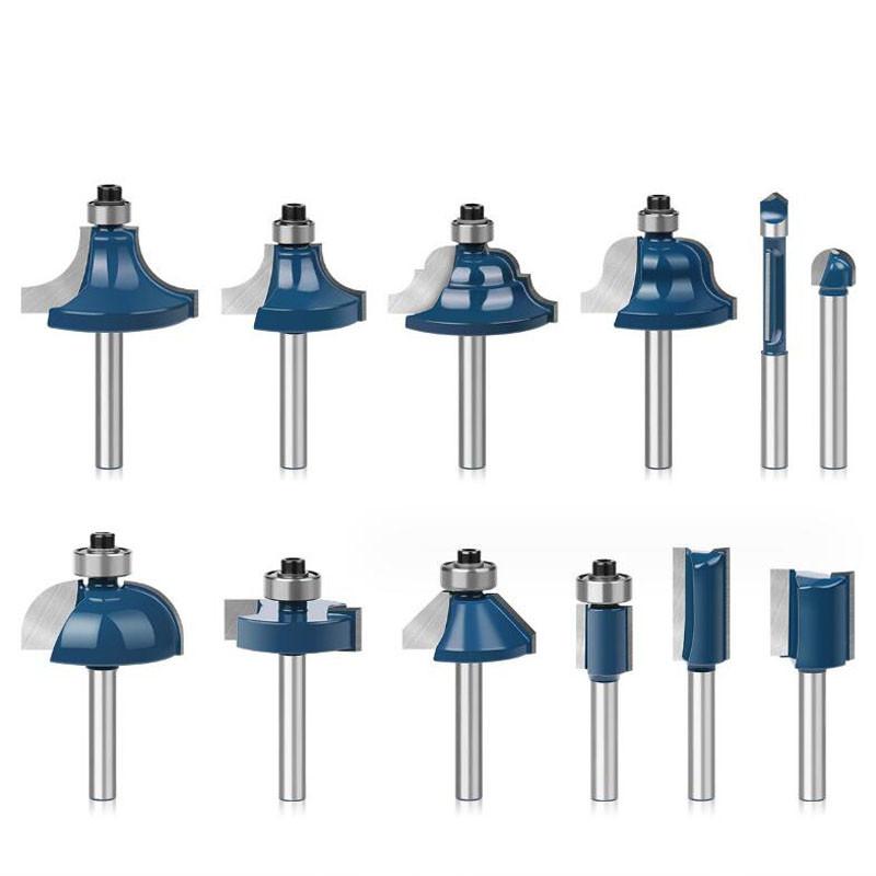 Набор фрез с хвостовиком 6 мм, обрезка, прямой круглый угол, коробка, фрезы для фаски, фрезы, карбид вольфрама, деревообрабатывающие инструменты