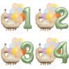 40 Inch Olive Green Digital Retro Matte Small Dinosaur Aluminum Film Balloon Package Birthday Party Atmosphere Decoration