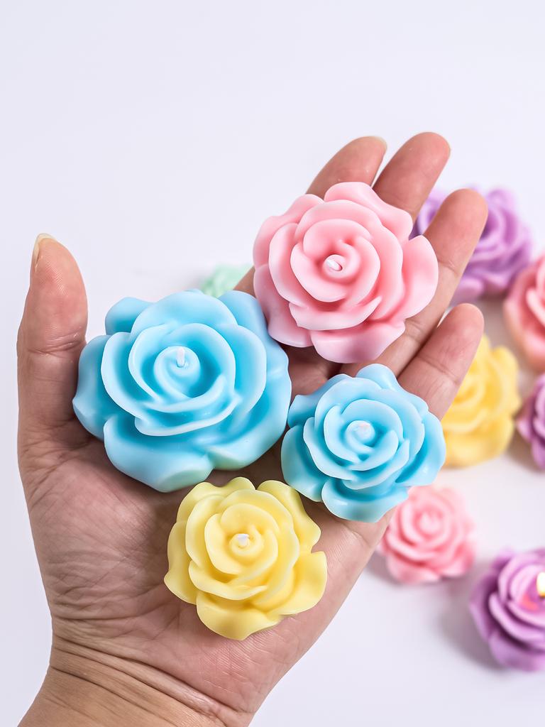 DIY 3D Rose Flowers Silicone Candle Mold Handmade Soap Chocolate Ornament Tool Aromatherapy Gypsum Resin Mould Home Decor
