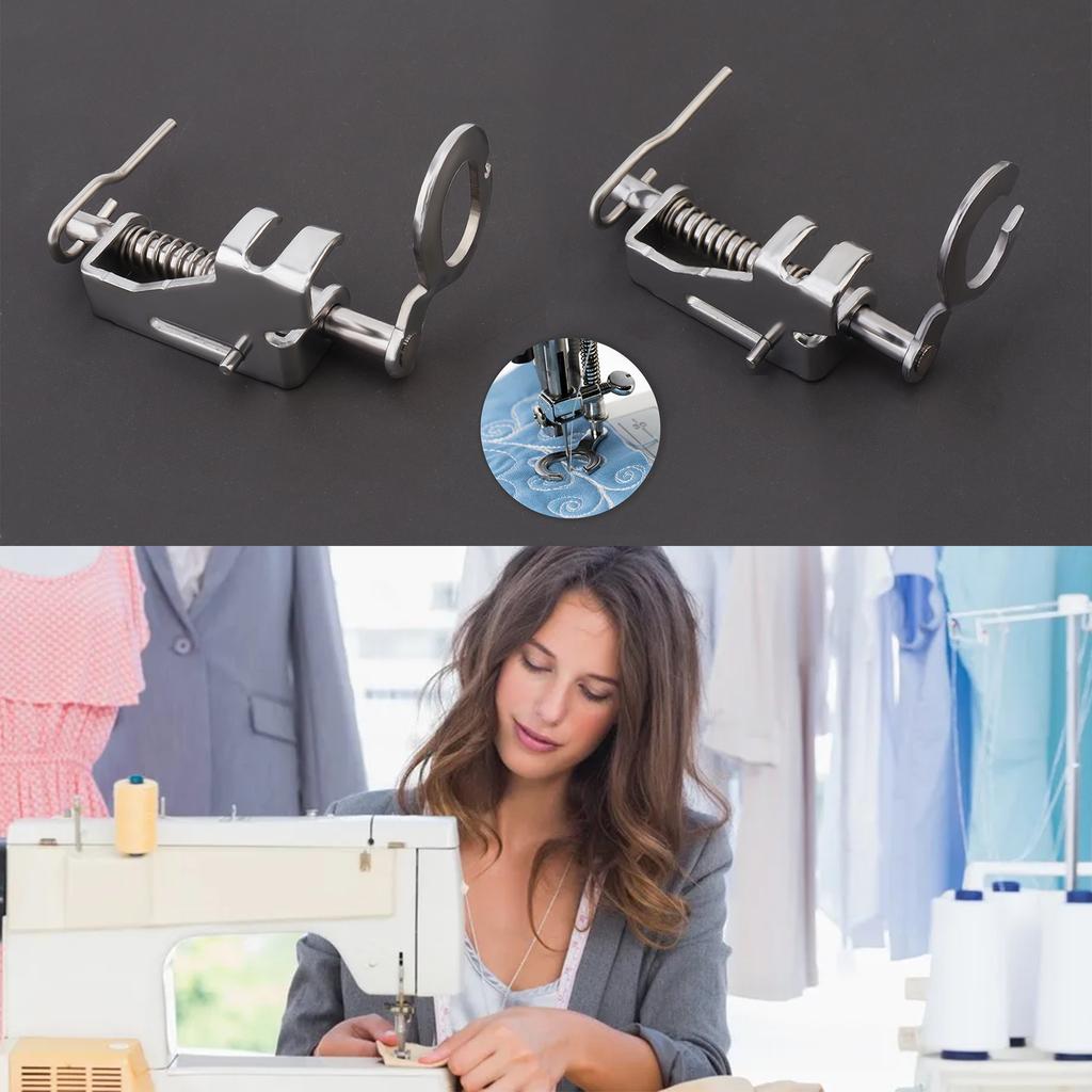 2pcs Open Toe and Large Metal Free Motion Quilting Darning Presser Foot Set for Low Shank Sewing Machines