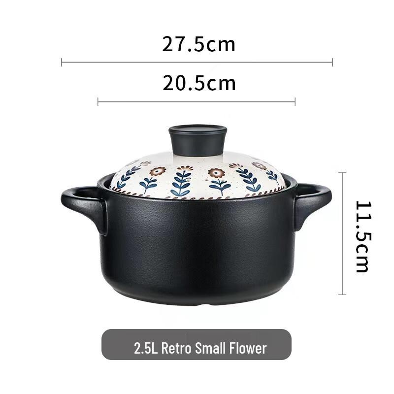 Zhi Shi Retro Floral Ceramic Casserole Pot