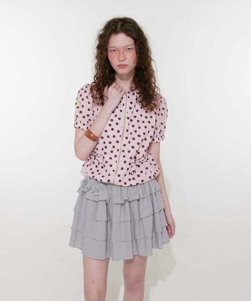 Lulu Seoul Lisa Cancan Mini Skirt (Gray)