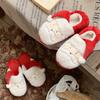 Fashion Couple Cotton Slippers Autumn Winter Cute Santa Claus Casual Warm Plush Shoes Lightweight Comfortable Soft Sole Men's Home Shoes
