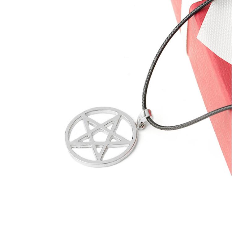 Fashion Black Butler Necklace Pentacle Pentagram Pendant Lucifer Satan Logo Sign Supernatural Jewelry For Men Women