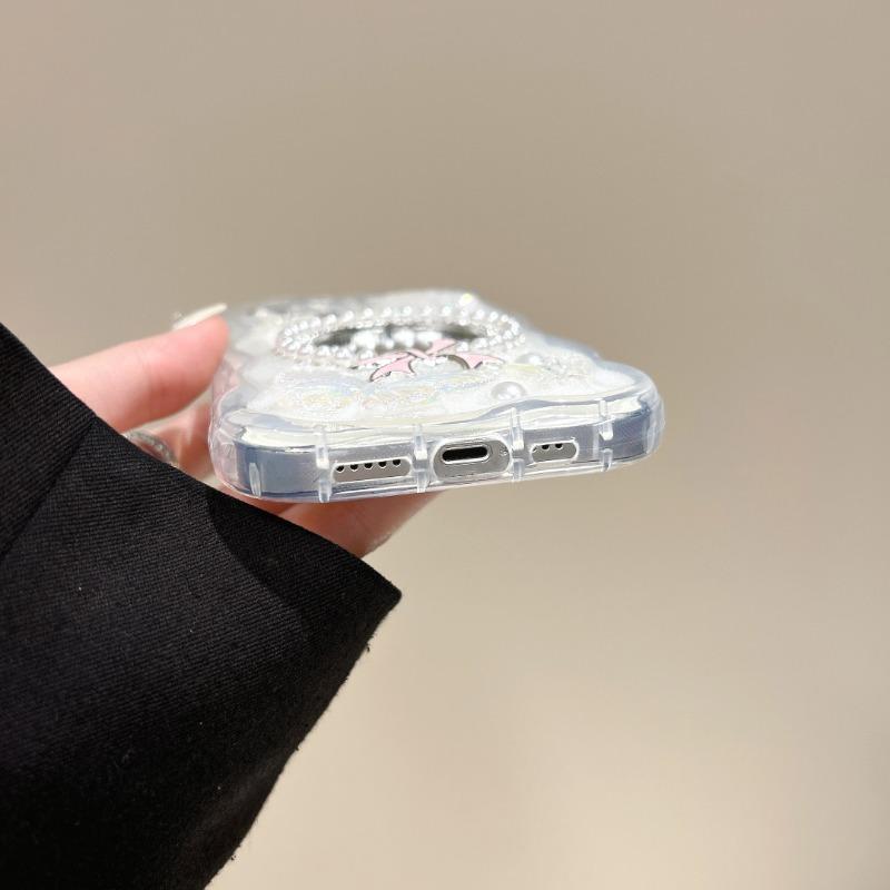 Стильный эпоксидный зеркальный чехол с цветочным принтом и бабочкой для iPhone 15 14 13 12 11 Pro Max X XS XR, защитный чехол для камеры, противоударный