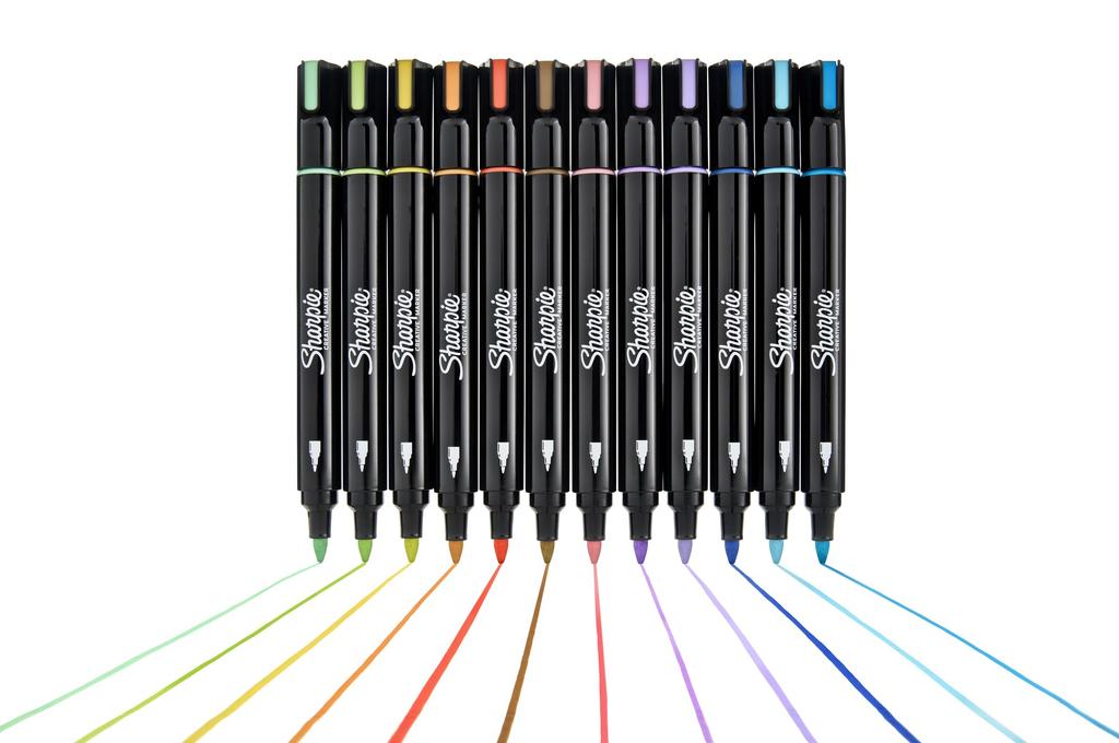 Sharpie Acrylic Marker Earth Tone Mineral Pigment 12 Colors Art Marker F Medium Tip Water-Based Pigment Ink 2209910