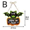 New Halloween Pumpkin Hanging Sign Spooky Witch Bat Trick or Treat Banners Front Door Decor Party Decorations