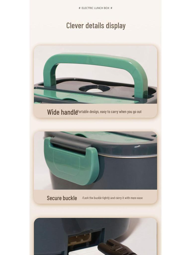 Электрический ланч-бокс для автомобиля: Безводный подогрев для горячего риса и блюд