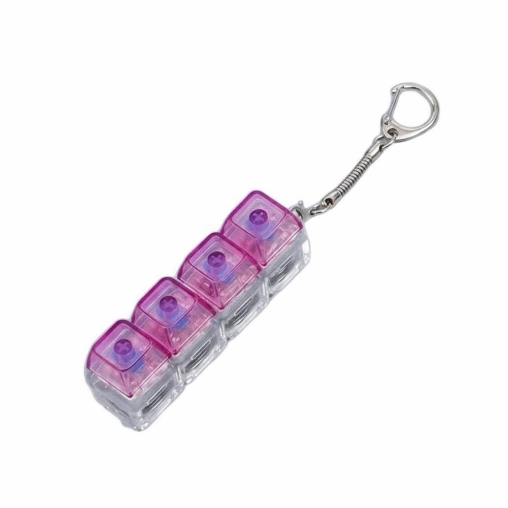 Transparent Shaft Crystal Keycap Pendant Luminous Mechanical Keyboard Keychain  Stress Relief