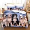 Постельное белье с 3D цифровой печатью, комплект из четырех предметов, комплект из трех предметов, животное, щенок, простыня, одеяло, подушка