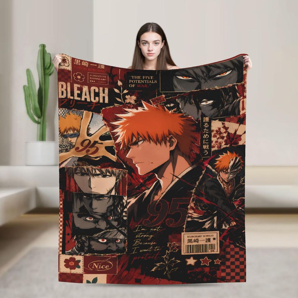 Ичиго Орихиме Урю Плед Bleached Кемпинг Фланелевый Плед для Гостиной Супер Мягкий Индивидуальный DIY Качество Покрывало Подарок