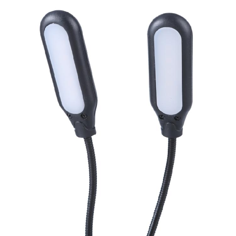 USB-зажимная лампа со светодиодной настольной лампой, 2 гибких кронштейна, перезаряжаемая батарея 1000 мАч для ночного чтения