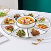 WuTuo Ceramic Fan-Shaped Serving Platter Set with Turntable