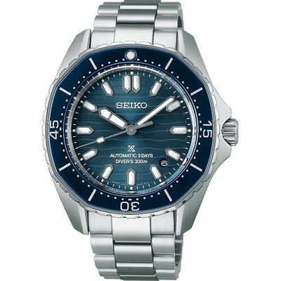 Мужской SBDC203 (PROSPEX DIVER SCUBA механический мужской металлический браслет) Круглые часы серебряные аналоговые