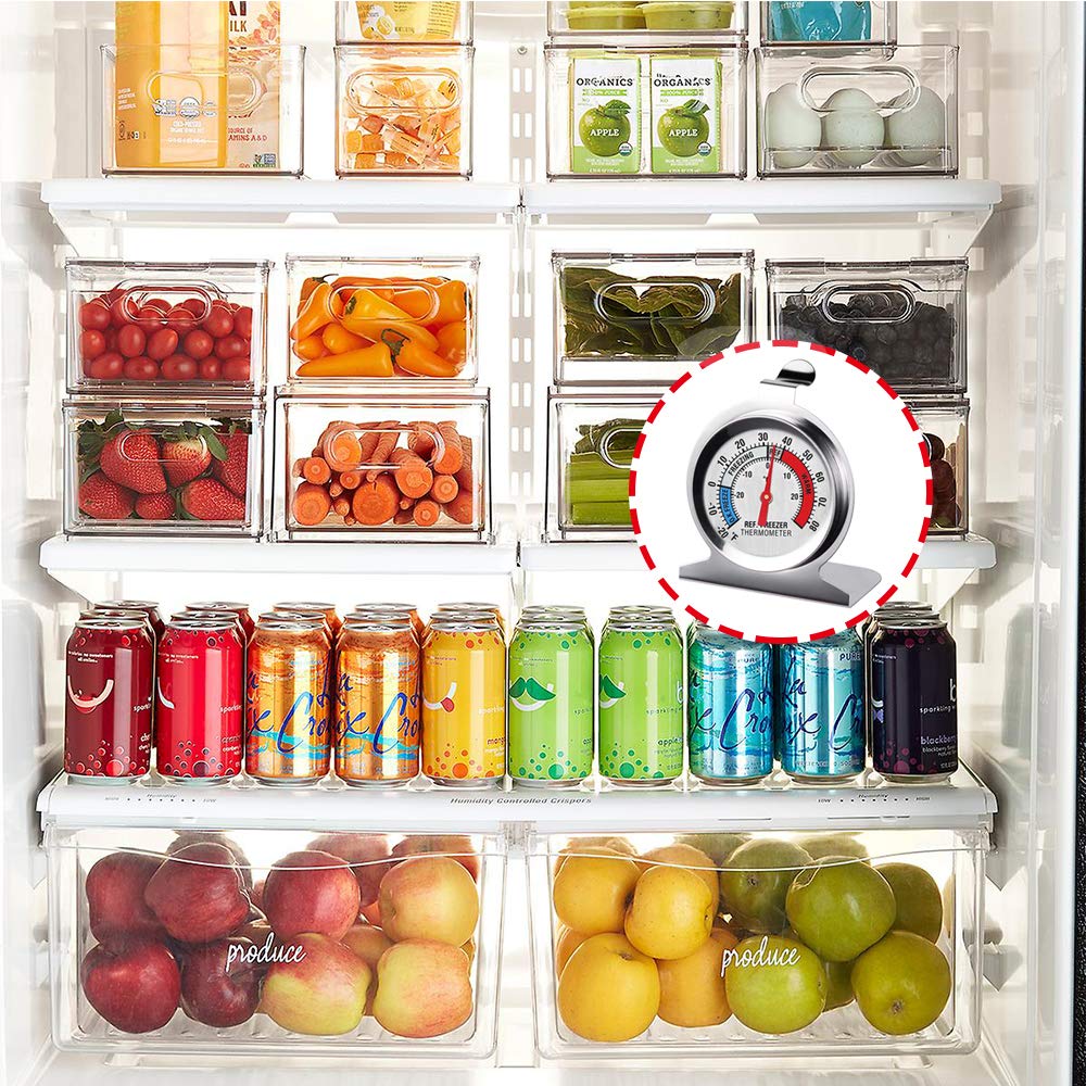 4 шт. Термометр для холодильника и морозильной камеры, диапазон измерения, термометр с большим циферблатом (-30°C~30°C/ 20~80°F)